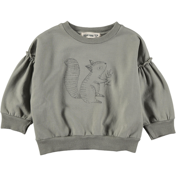 Squirrel sweatshirt stone gray Dear Mini