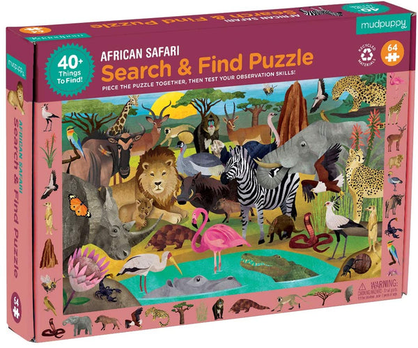 Search and find puzzel African Safari Mudpuppy