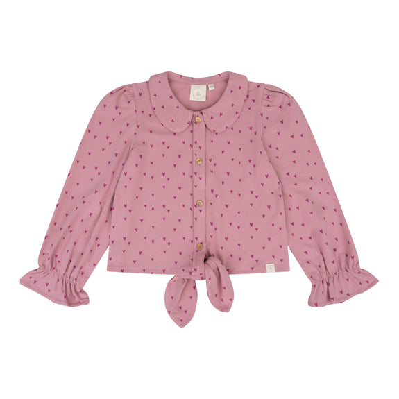 Faye blouse berry hearts Navy Natural