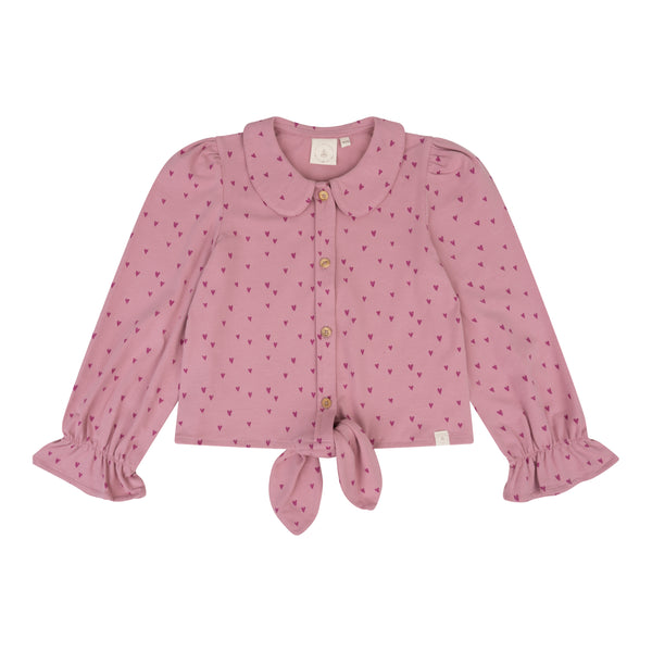 Faye blouse berry hearts Navy Natural