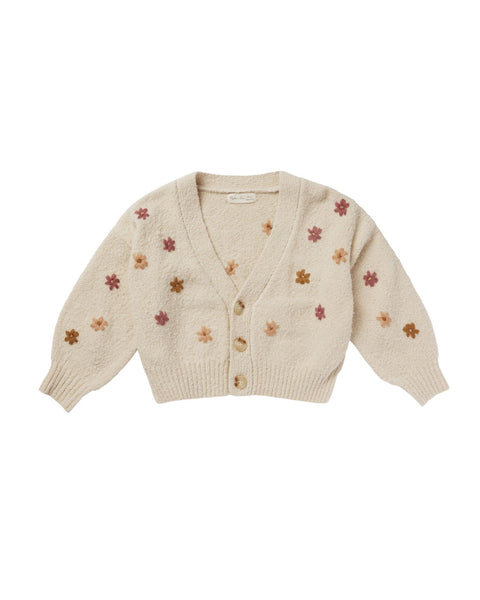 Boxy crop cardigan fall flower Rylee & Cru