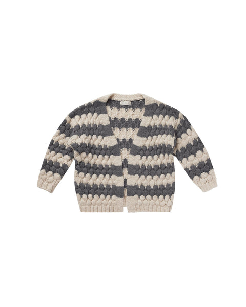 Bubble knit cardigan slate stripe Rylee & Cru