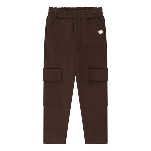 Chino baggy met zakken donkerbruin Navy Natural