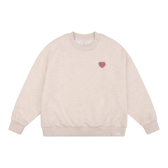 Oversized sweater lilas heart Navy Natural