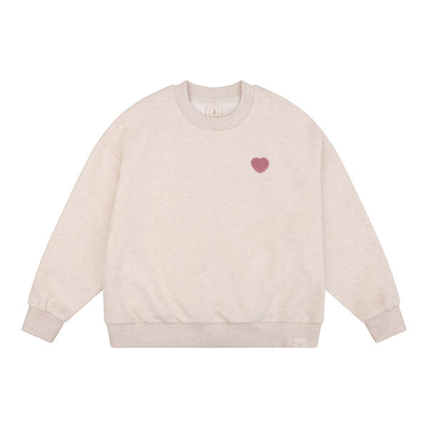 Oversized sweater lilas heart Navy Natural