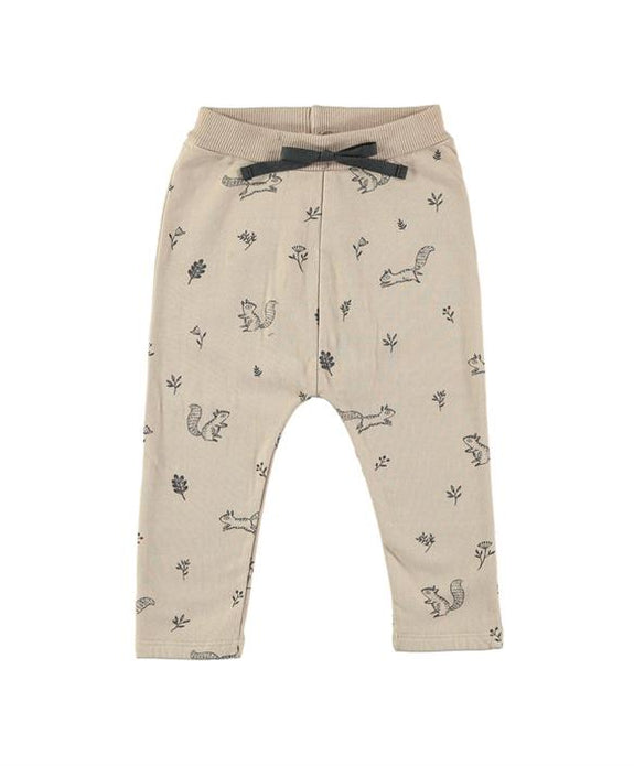 Squirrel and flowers pants beige Dear Mini