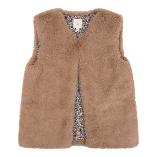 Mikki gillet fluffy brown Navy Natural