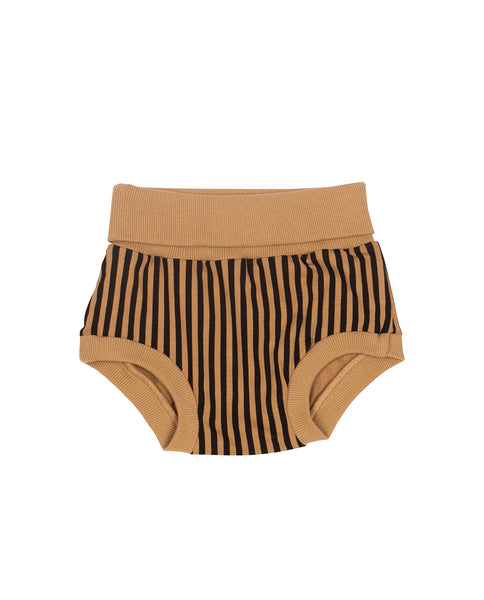 Black and camel stripes baby short SayPlease