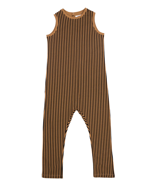Camel & Black stripe jumpsuit SayPlease