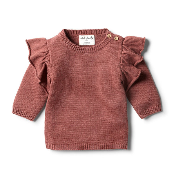 Chilli marle knitted ruffle jumper Wilson & Frenchy