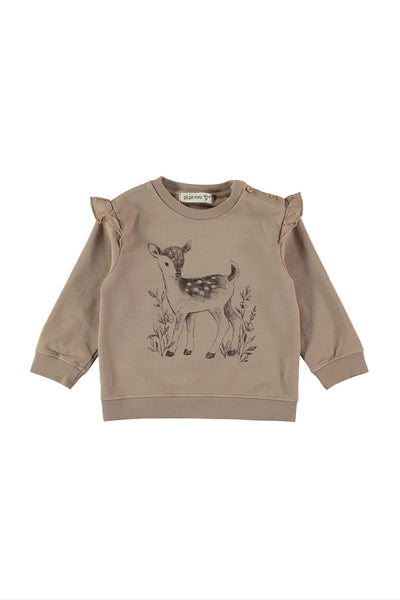 Fawn sweatshirt taupe Dear Mini