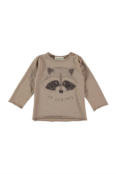 Raccoon T-shirt Taupe Dear Mini