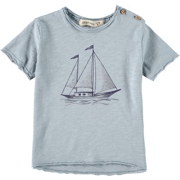 Boat T-shirt celest Dear Mini