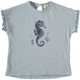 Seahorse shirt celest Dear Mini