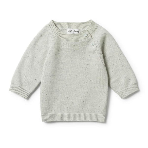 Steel blue speckle knitted jumper Wilson & Frenchy