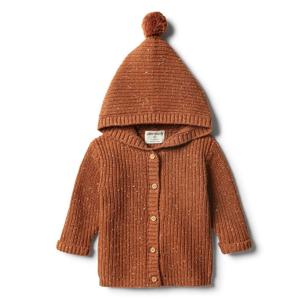 Toasted pecan rib knitted jacket Wilson & Frenchy