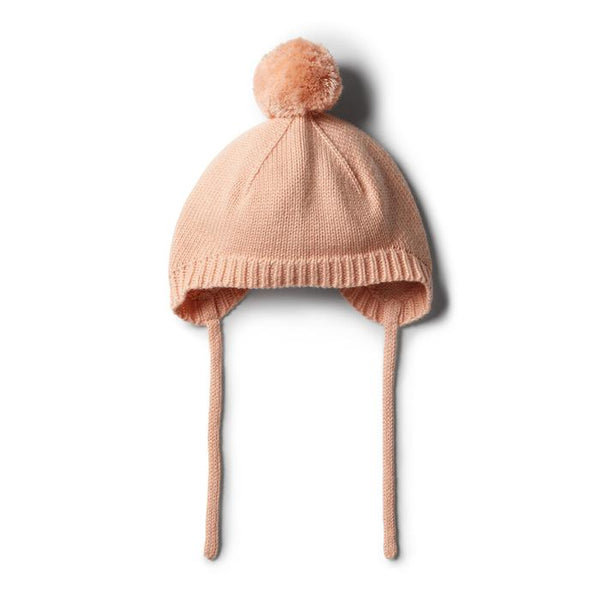 Tropical peach knitted bonnet Wilson & Frenchy