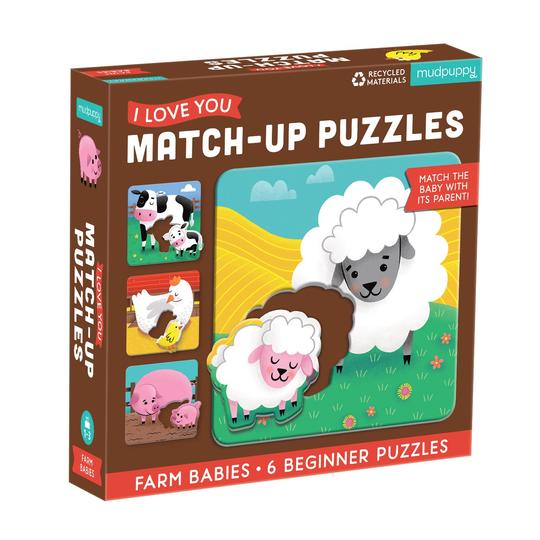 Match up puzzle farm babies Mudpuppy 2pc