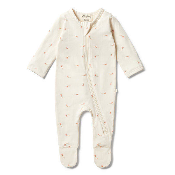 Organic zipsuit with feet little blossom Wilson & Frenchy